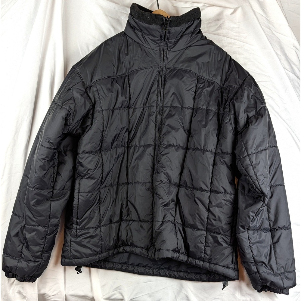 Columbia Interchange Puffer Jacket Black Fleece Lined Quilted Zip Up Gorpcore